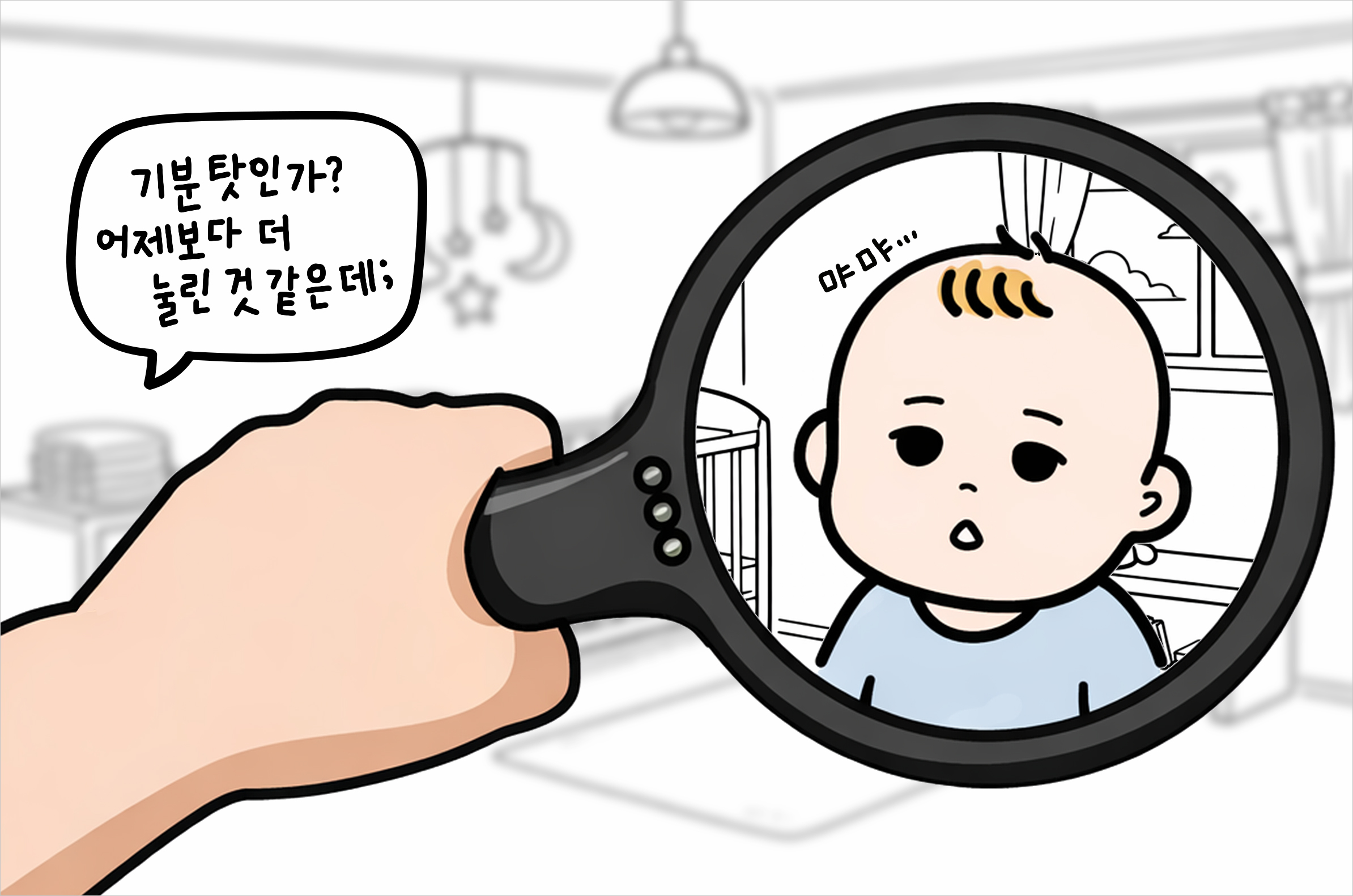 우리아이 두상 괜찮은 걸까? 고민하는 엄마의 모습